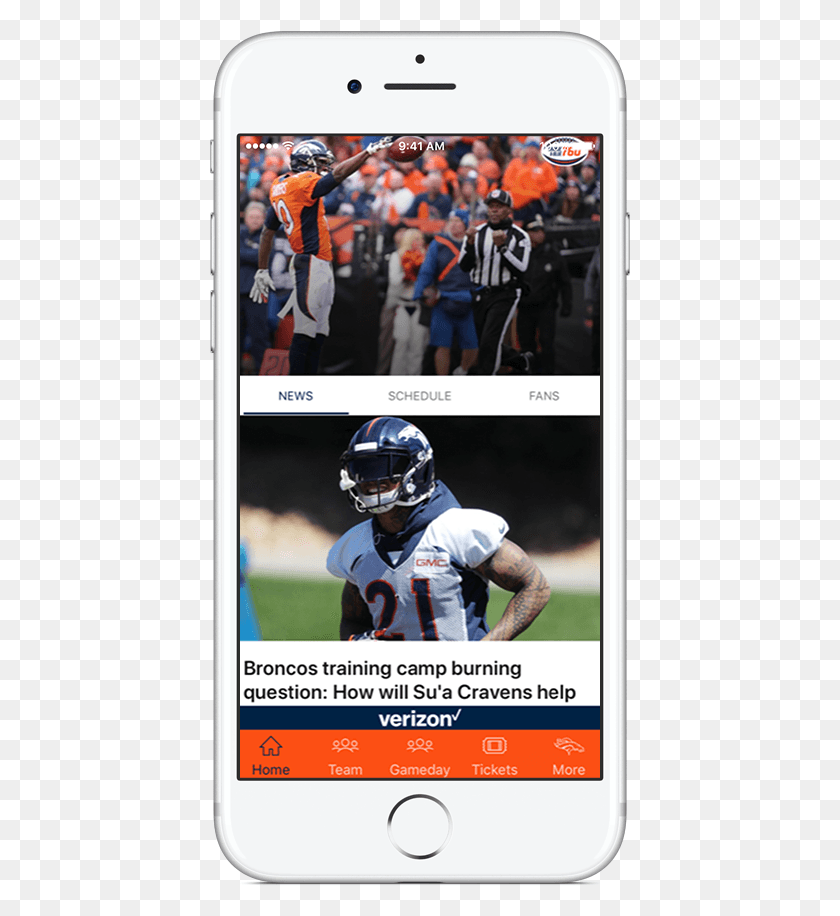 421x856 Launch Broncos 365 Mobile App Amp Select The Tickets Smartphone, Clothing, Apparel, Helmet HD PNG Download