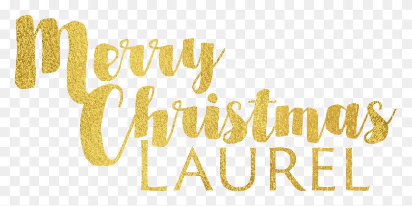 2415x1118 Laurel December At Pm Merry Christmas Gold, Текст, Алфавит, Почерк Hd Png Скачать