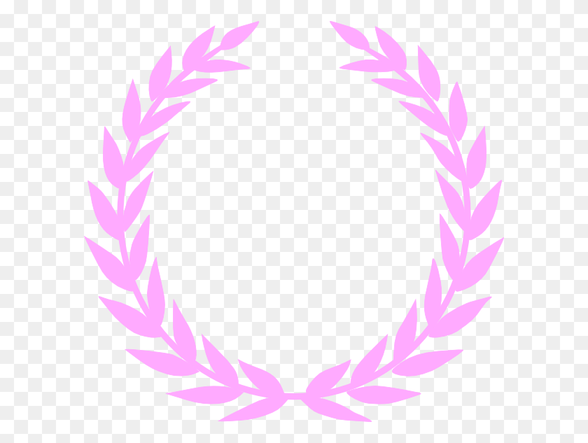 600x573 Laurel Pink Wreath Clip Art At Clker, Oval HD PNG Download
