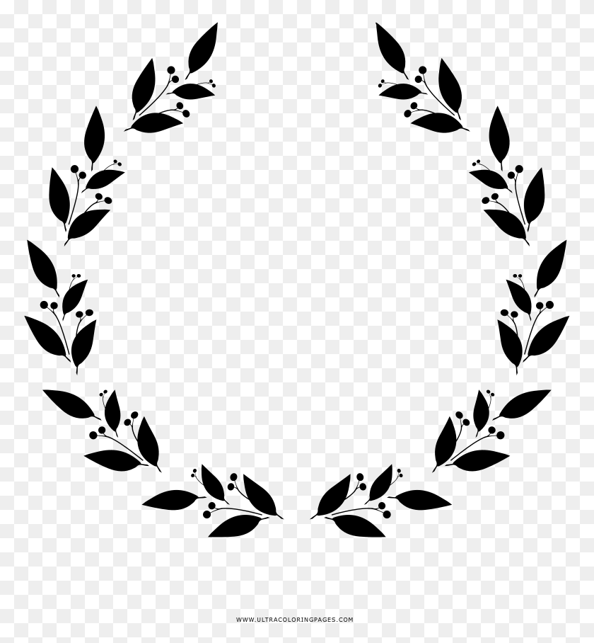 773x848 Laurel Wreath Coloring, Gray, World Of Warcraft HD PNG Download