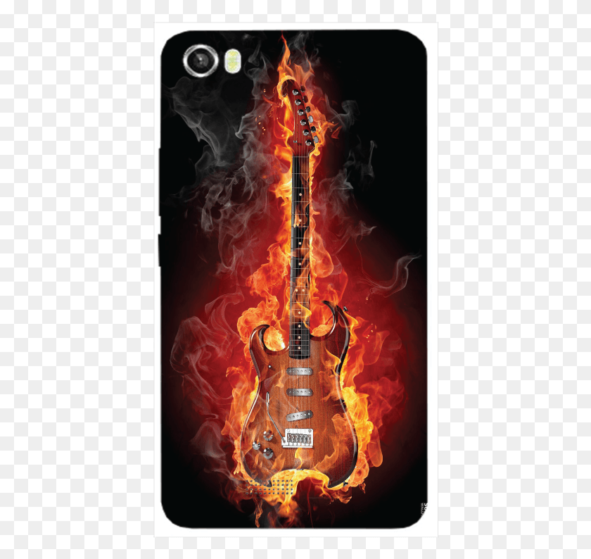 406x734 Lava Iris X8 Bonfire Guitar 3D Designer Printed Hard Guitar With Bonfire, Активный Отдых, Музыкальный Инструмент, Бас-Гитара Png Скачать