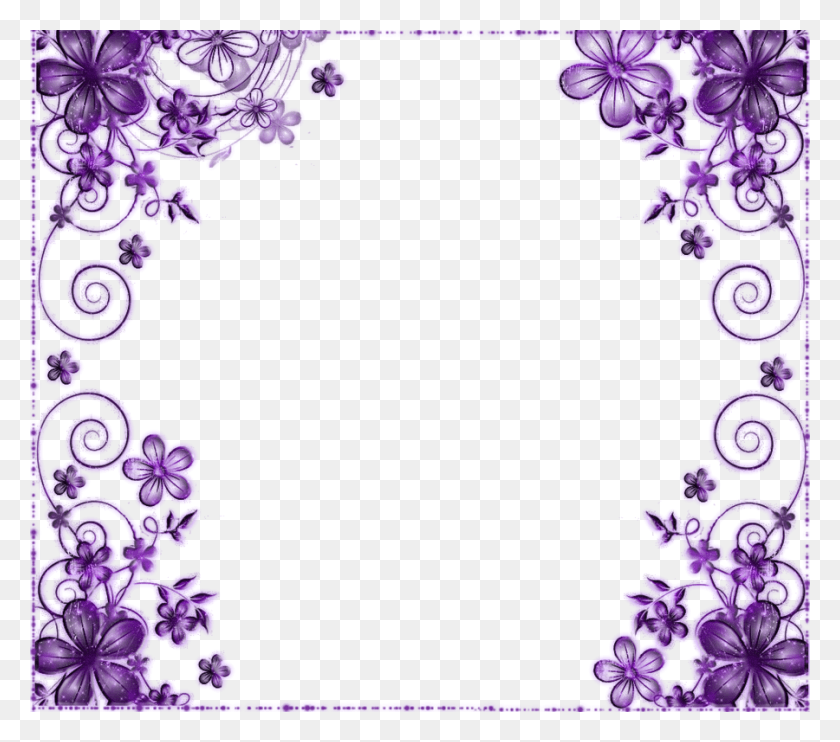 900x788 Lavender Border Purple Flower Border, Graphics, Floral Design HD PNG Download