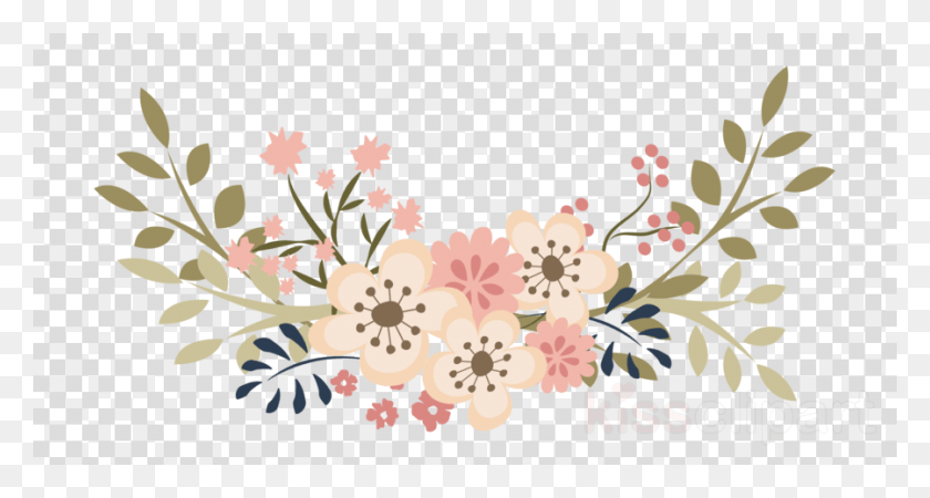 900x450 Lavender Floral Wreath Clipart Floral Design Wedding Floral Clipart Pink, Graphics, Pattern HD PNG Download