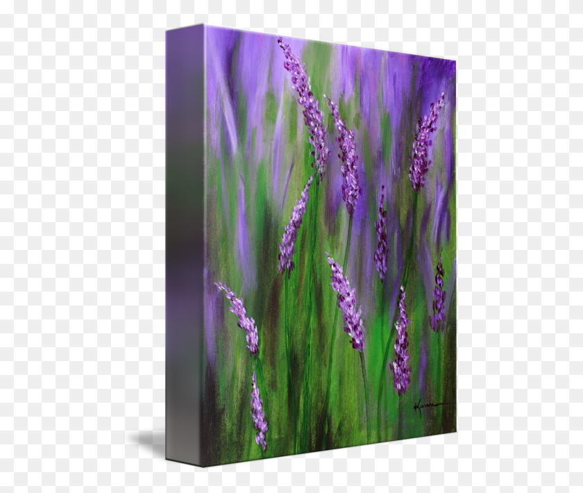 488x650 Lavender Garden By Kume Bryant Easy Beginner Acrylic Flower Painting, Grass, Plant, Purple HD PNG Download