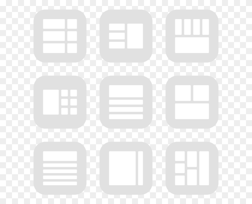 619x619 Layouts Rounded Icon In Style Flat Rounded Square White Pattern, Calculator, Electronics, Scissors HD PNG Download