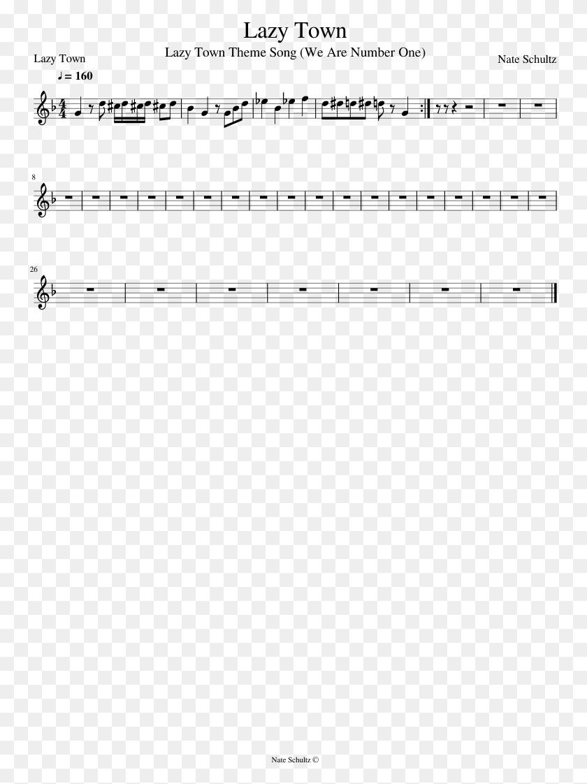 755x1062 Lazy Town Sheet Music Composed By Nate Schultz 1 Of Flamingo Alto Sax Sheet Music, Gray, World Of Warcraft HD PNG Download