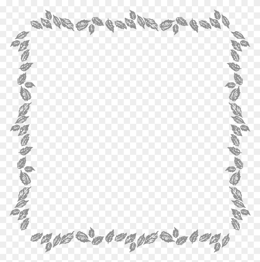 1560x1573 Leaf Frame Picture Marco Hojas Blanco Y Negro, Text, Alphabet, Face HD PNG Download