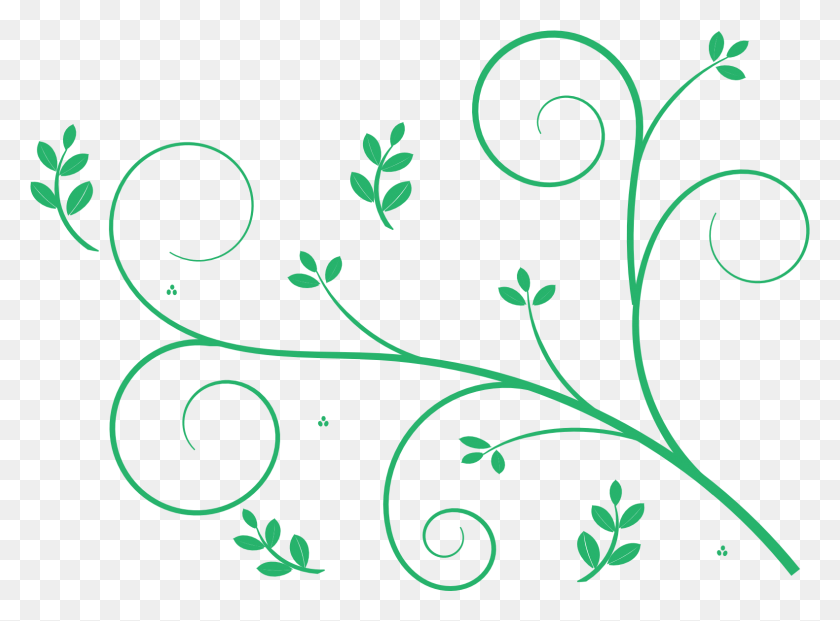 1581x1139 Leaf Swirl Transparent Image Simple Floral Pattern, Graphics, Floral Design HD PNG Download