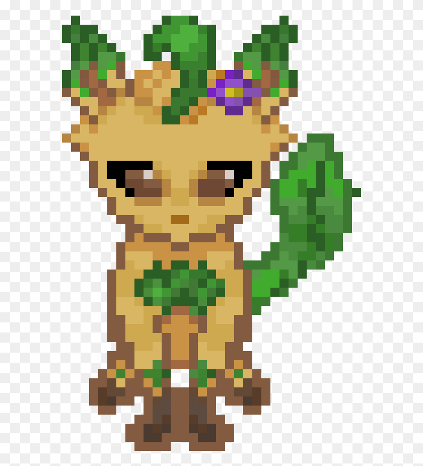 595x865 Leafeon With A Purple Flower Cartoon, Rug, Face, Minecraft HD PNG Download