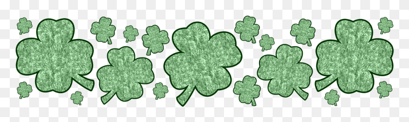 1341x327 Leaffour Leaf Clovergreenst Saint Patrick Day 2018, Green, Rug, Alphabet HD PNG Download
