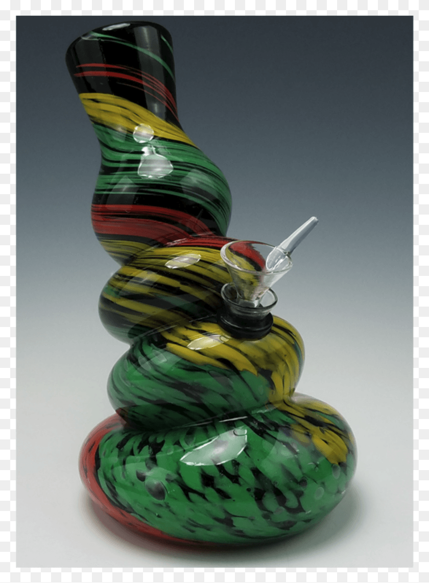 1155x1601 Lean Back Design Rasta Soft Glass Water Pipe By Mile Figurine, Sphere, Plant, Food HD PNG Download