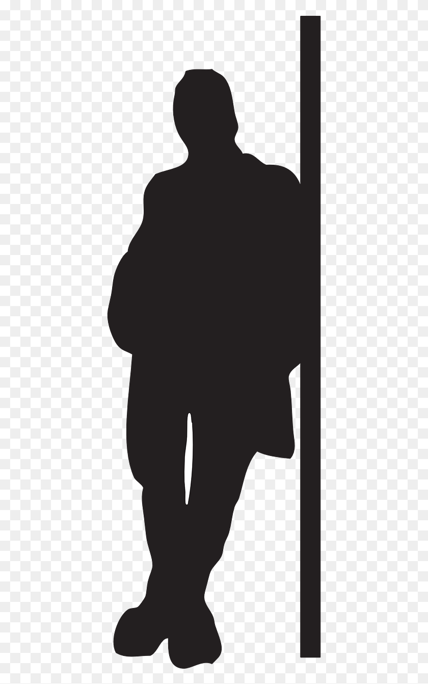 425x1281 Lean Wall Man Leaning Against Wall Silhouette, Person, Human HD PNG Download