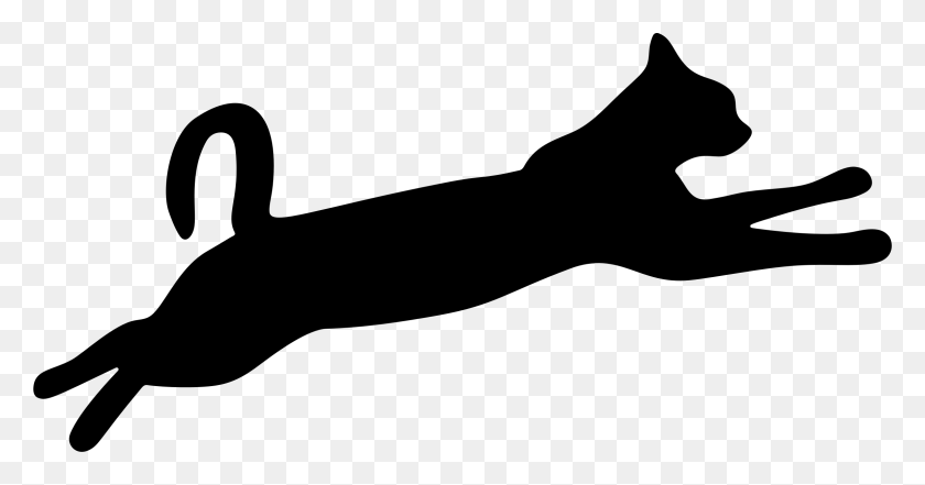 2310x1131 Leaping Cat Silhouette Transparent Stock Jumping Cat Silhouette, Gray, World Of Warcraft HD PNG Download