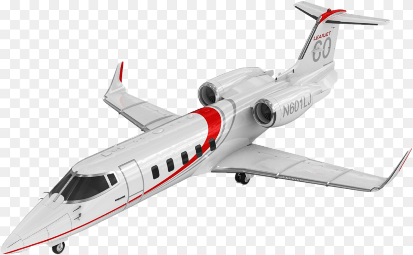 Lear 60 3d Private Jet Learjet, Aircraft, Airliner, Airplane, Transportation Clipart PNG