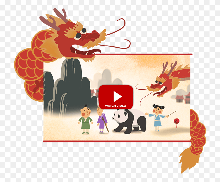 734x635 Png Китайский Новый Год Мультфильм, Текст, Плакат Hd Png Скачать