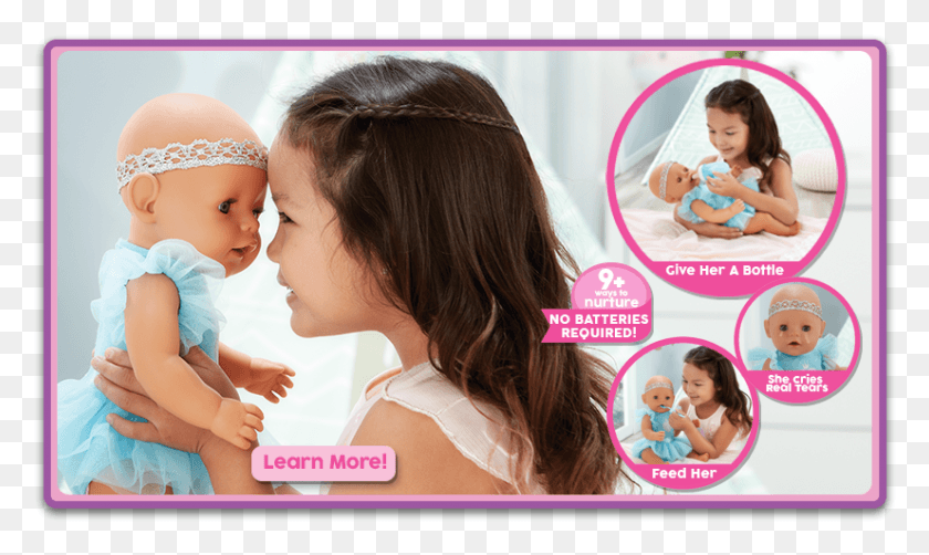 826x469 Learn More About Baby Born Interactive Dolls Baby Born Doll Ad, Person, Human, Female HD PNG Download