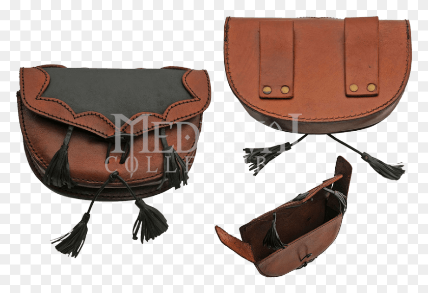 841x557 Leather Belt Bag With Black Tassels Sporran, Saddle, Accessories, Accessory HD PNG Download
