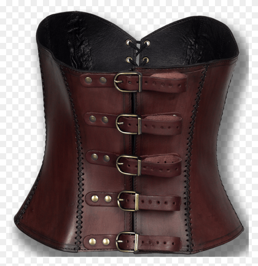 988x1024 Leather Corset Antique Brown Full Breast Leather, Clothing, Apparel, Head HD PNG Download
