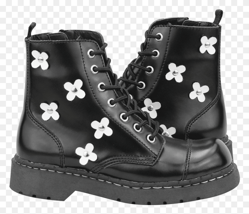 1008x856 Leather Flower Combat Boots Work Boots, Clothing, Apparel, Shoe Descargar Hd Png