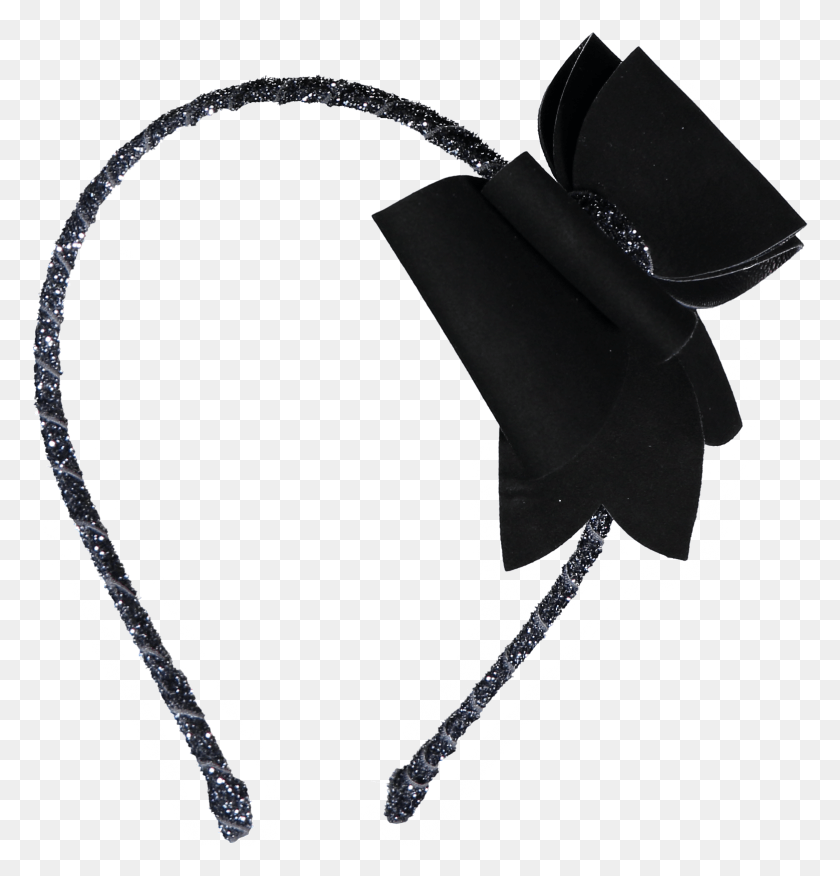 1557x1630 Leather Headband Big Bow Black Necklace, Clothing, Apparel, Hat HD PNG Download