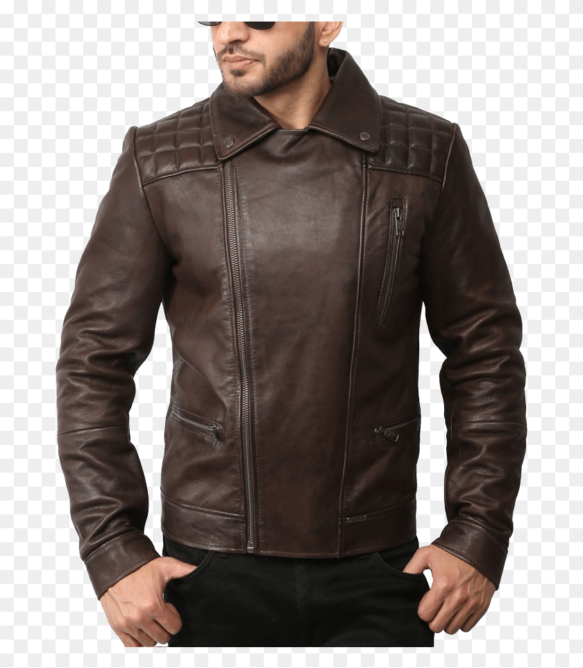 681x901 Leather Jacket Biker Mens, Clothing, Apparel, Coat HD PNG Download