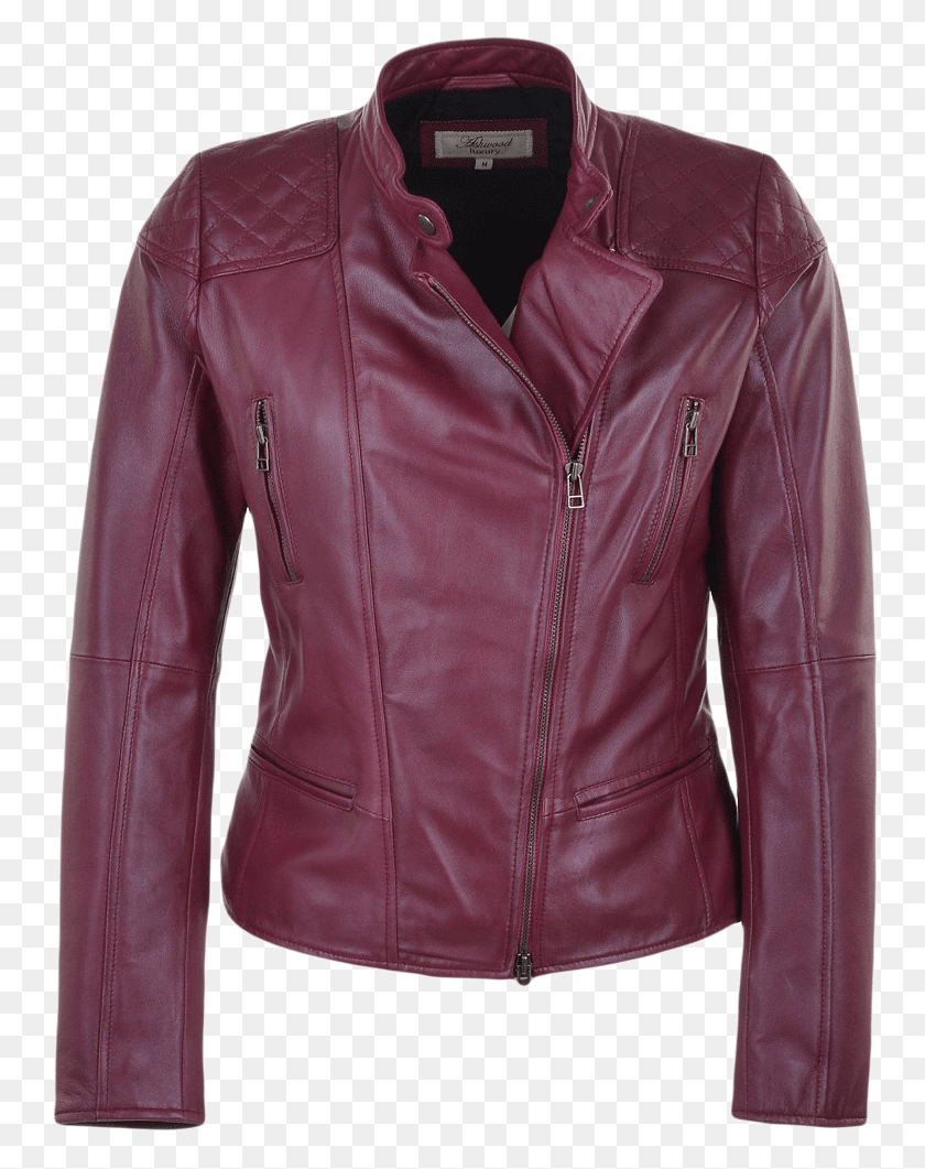 769x1001 Leather Jacket Ladies High Quality Image Berry Leather Jacket, Clothing, Apparel, Coat HD PNG Download