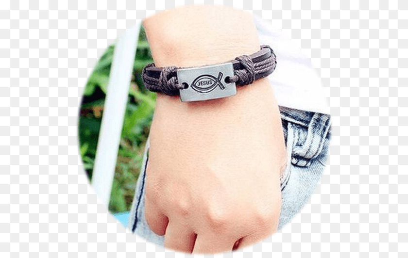 536x532 Leather Jesus Fish Bracelet Band Mens And Womens Religious Leather Bracelets, Accessories, Body Part, Hand, Jewelry Clipart PNG