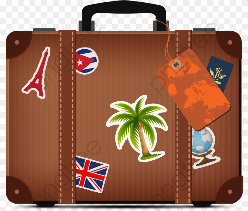 803x715 Leather Suitcase Mala, Bag, Baggage, Flag Sticker PNG