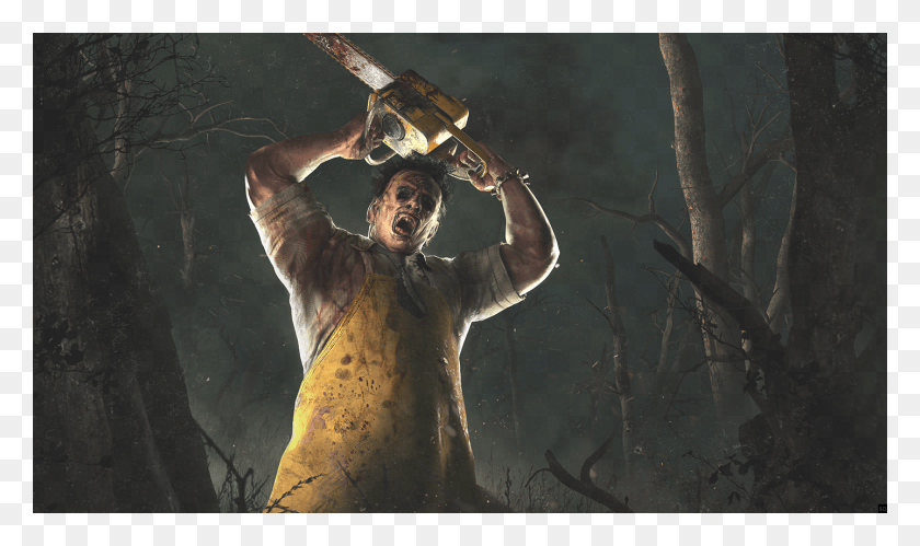 1438x810 Leatherface Joins Slasher Game Dead By Daylight Today Dead By Daylight Leather Face, Person, Human, Gun HD PNG Download