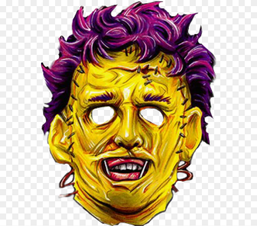 574x741 Leatherface Texaschainsawmassacre Horrorart Gore Illustration, Carnival, Person, Mask, Crowd Transparent PNG