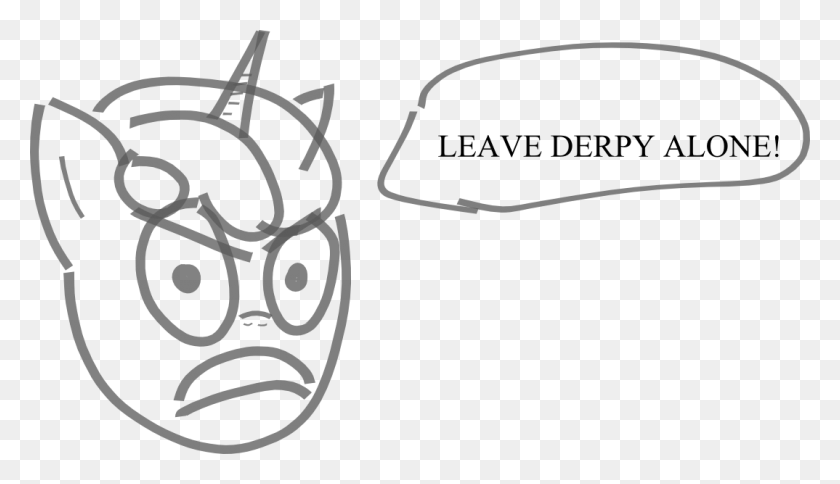 1074x585 Leave Derpy Alone Face Clothing Black And White Mammal Drawing, Text HD PNG Download
