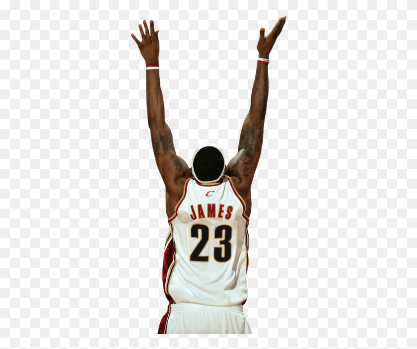 316x643 Lebron James Arms In The Air Lebron James Cut Out, Person, Human, People HD PNG Download