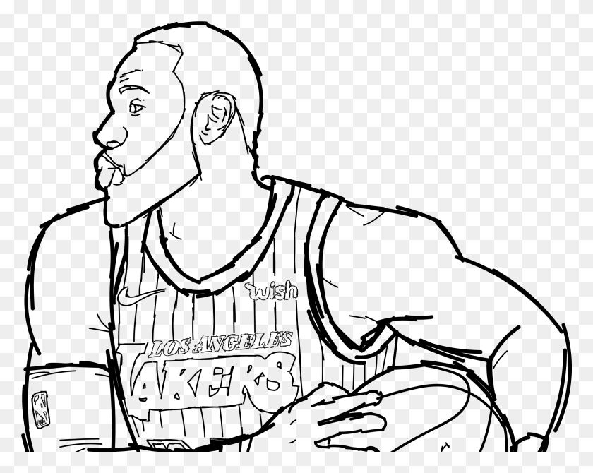 2348x1838 Lebron James Lakers Sketch, Face HD PNG Download