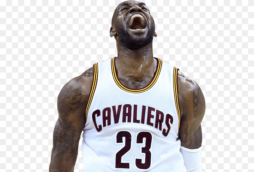 520x569 Lebron James Screaming Cavs, Person, Face, Head, Adult Transparent PNG