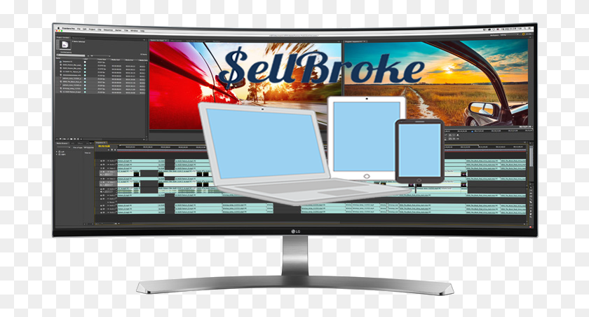 696x392 Led Backlit Lcd Display, Monitor, Screen, Electronics HD PNG Download
