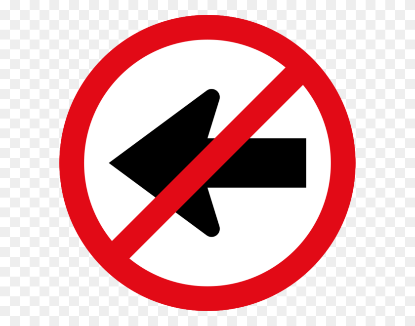 600x600 Left Turn Prohibited Prohibited Logo, Symbol, Road Sign, Sign HD PNG Download