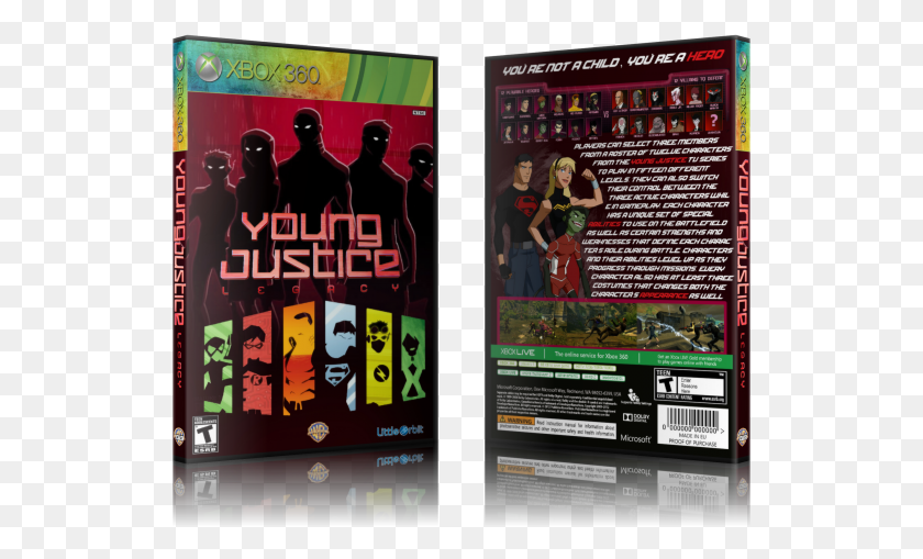 527x449 Descargar Png Legacy Box Art Cover Young Justice Legacy Xbox One, Persona, Humano, Póster Hd Png