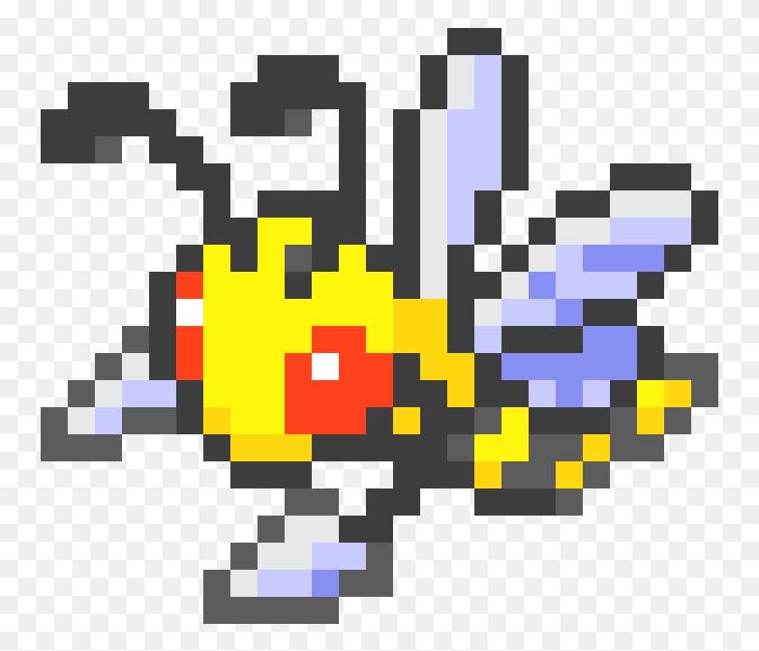 751x661 Descargar Png Legendario Pokémon Pixel Art Cuadrícula De Pokémon Pixel Art Beedrill, Gráficos, Alfombra Hd Png