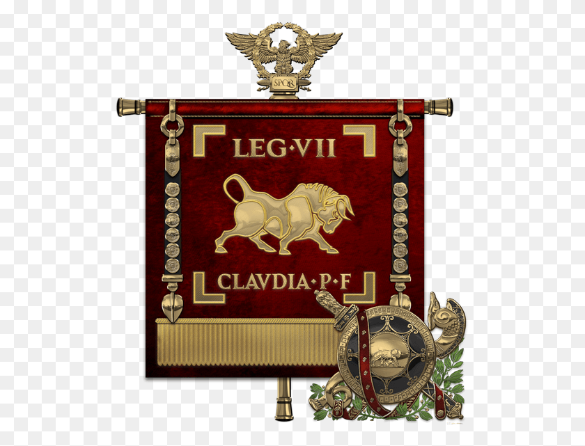 509x581 Descargar Png Legio Septima Claudia Era Una Legión De La Legión Imperial X Fretensis Bandera, Logotipo, Símbolo, Marca Registrada Hd Png