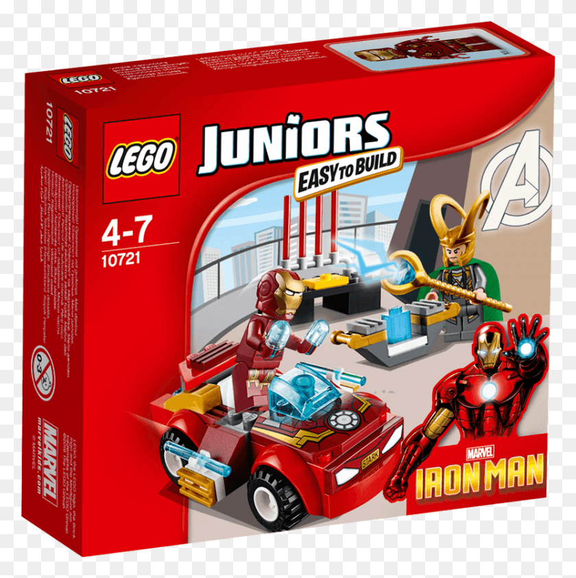832x837 Lego 10721 Juniors Iron Man Vs Loki Lego Juniors, Race Car, Sports Car, Car HD PNG Download