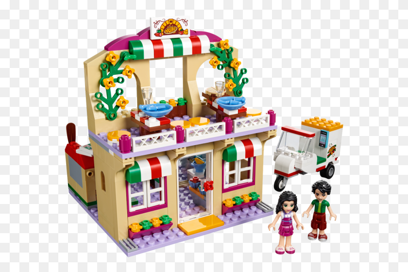 575x500 Lego 41311 Heartlake Pizzeria Lego Friends Pizza Shop, Juguete, Persona, Humano Hd Png