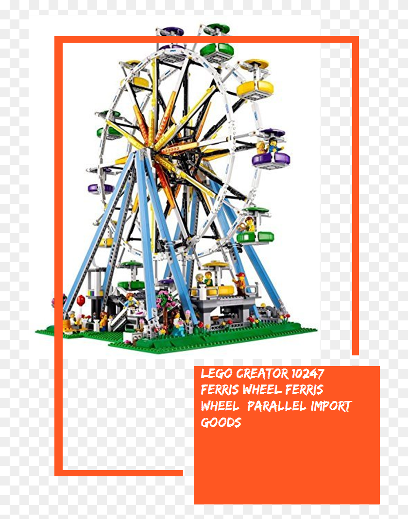 724x1009 Lego Creator 10247 Ferris Wheel Ferris Wheel Parallel Ruota Panoramica Lego, Person, Human, Amusement Park HD PNG Download