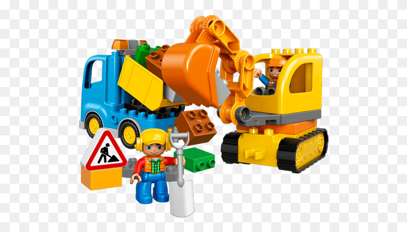 516x420 Lego Lego Duplo Truck Amp Tracked Excavator, Toy, Person, Human HD PNG Download