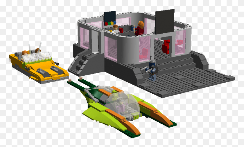 973x558 Lego Star Wars Episode Ii Coruscant Chase Lego Star Wars Coruscant, Toy, Building, Monitor HD PNG Download