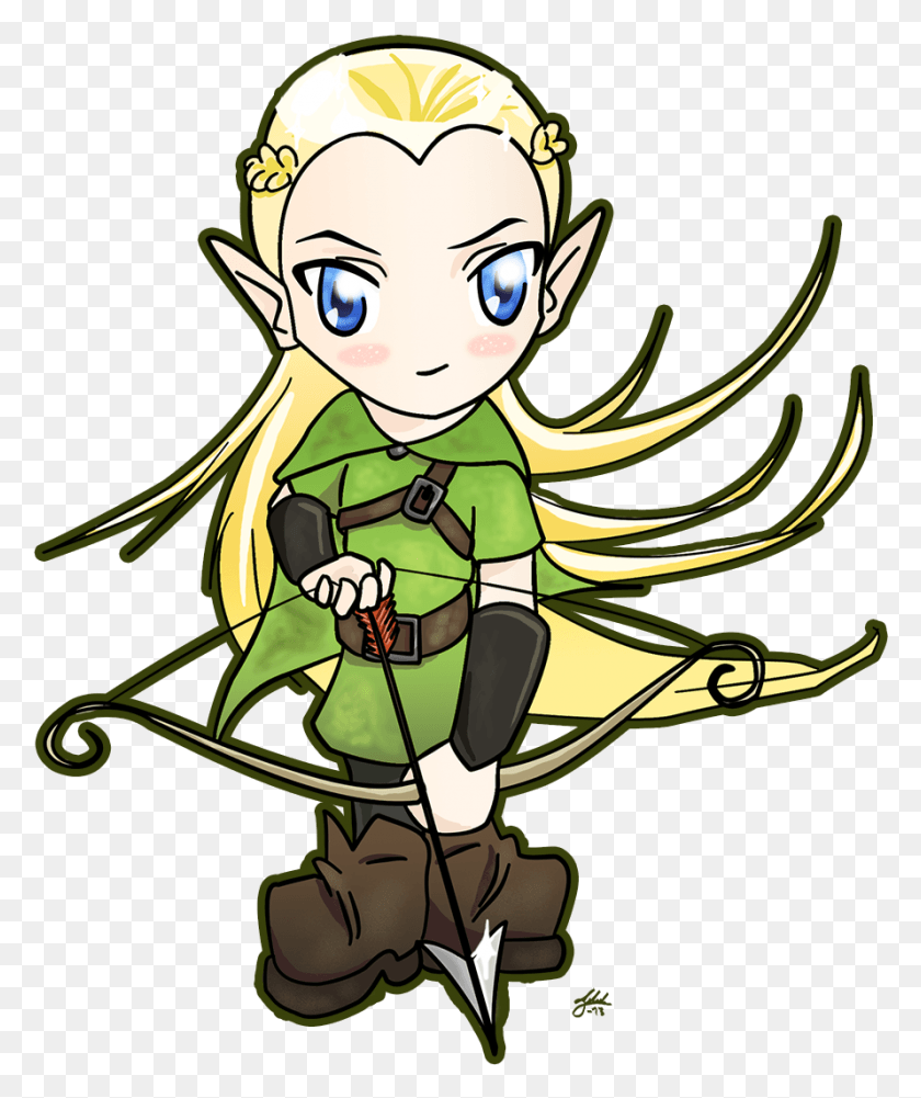 890x1074 Legolas Chibi With Bow By Tildhanor D6d4gtg Lord Clipart Lords Of The Ring, Person, Human, Elf HD PNG Download