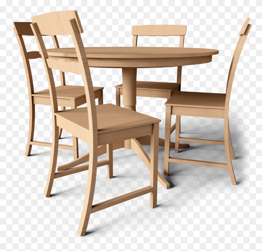 985x941 Leksvik Drop Leaf Table And Chairs 3d Chair Table, Furniture, Dining Table, Tabletop HD PNG Download