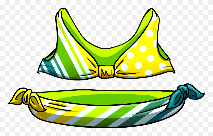1259x766 Lemon Lime Stripe Bikini Floor Codes For Free Penguin, Clothing, Apparel, Swimwear HD PNG Download