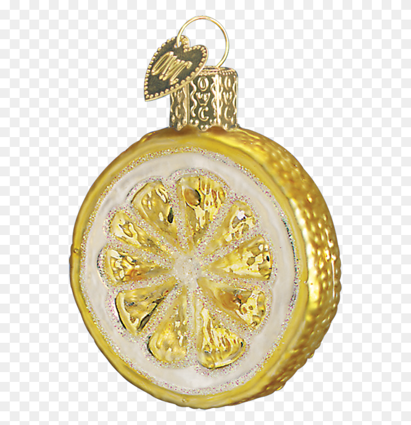 561x808 Lemon Slice Ornament Christmas, Gold, Locket, Pendant HD PNG Download