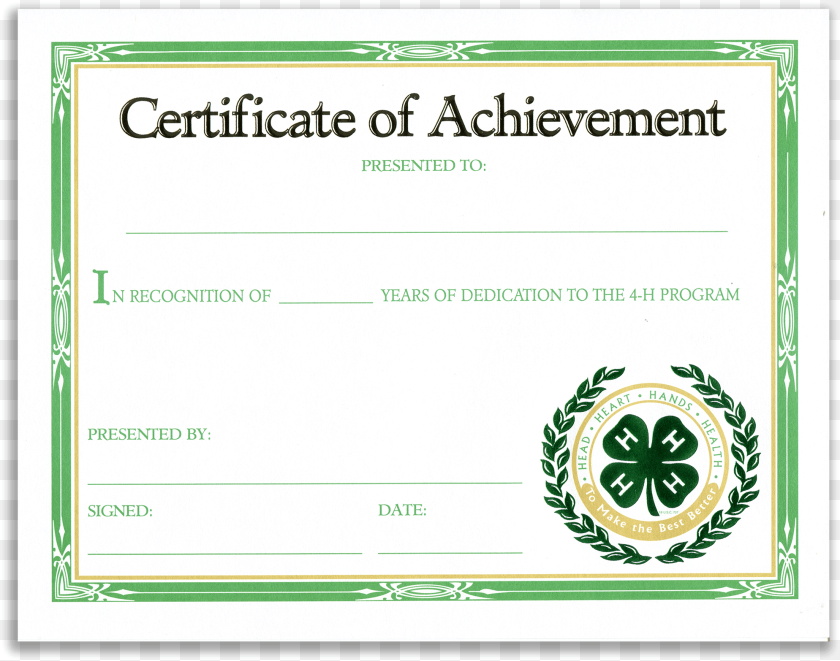 1989x1566 Length Of Participation Certificate 4 H Club Certificate, Text, Diploma, Document PNG