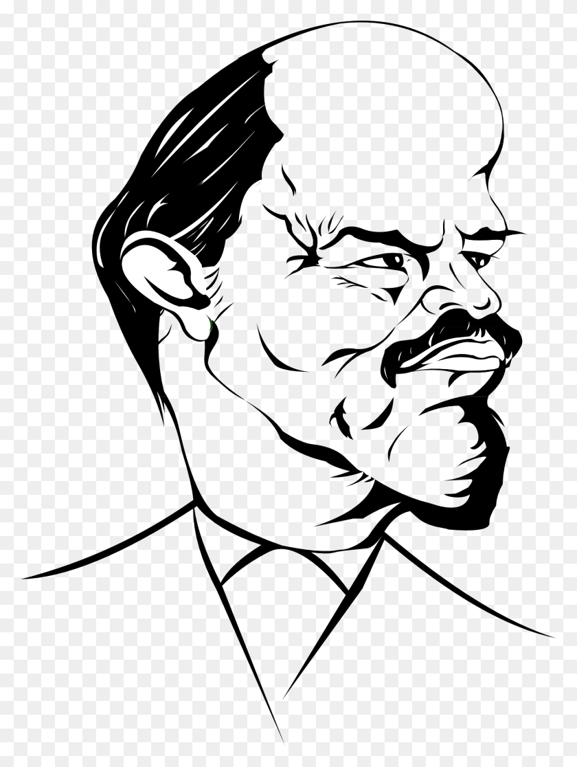 1418x1920 Caricatura De Lenin Cara Hombre Divertido Caricatura De Lenin, Stencil Hd Png